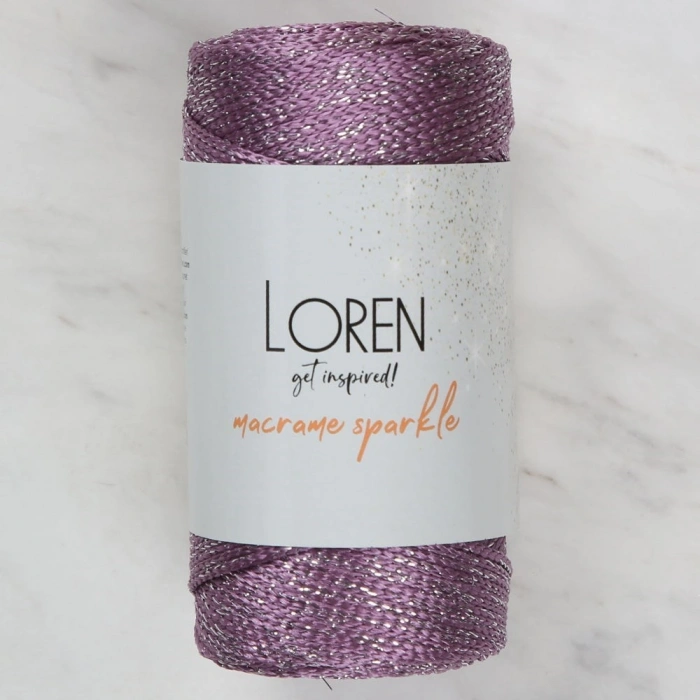 Loren Macrame Sparkle Simli Mor El Örgü İpi - RM 7