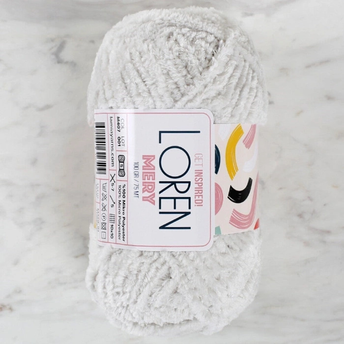 Loren Mery Gray Hand Knitting Yarn - M407 - 34314
