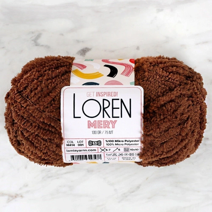 Loren Mery Brown Hand Knitting Yarn - M414 - 34320