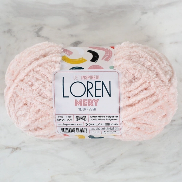 Loren Mery Powder Pink Hand Knitting Yarn - M401 - 34309