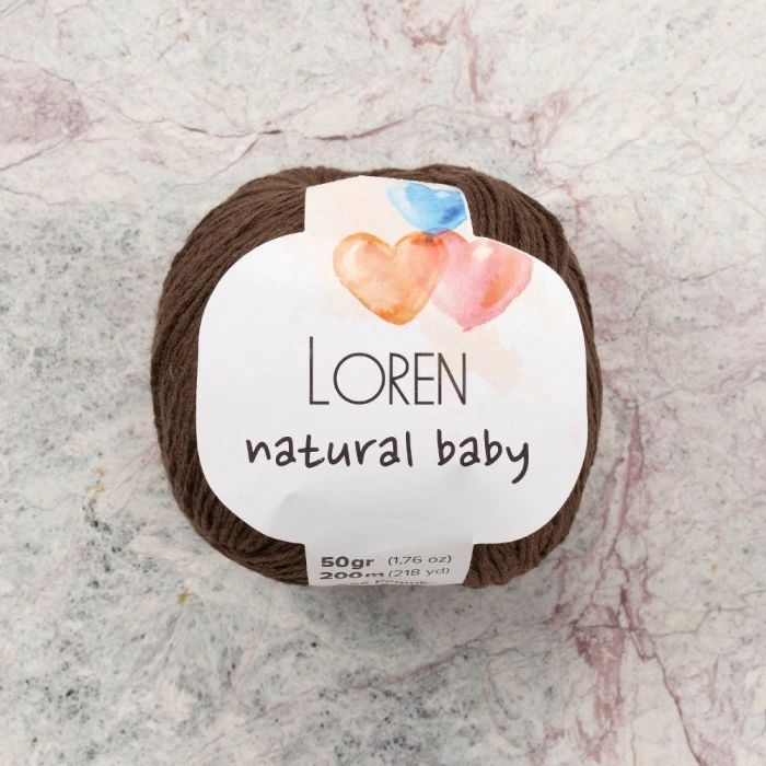 Loren Natural Baby Kahverengi El Örgü İpi - R035 - 33941