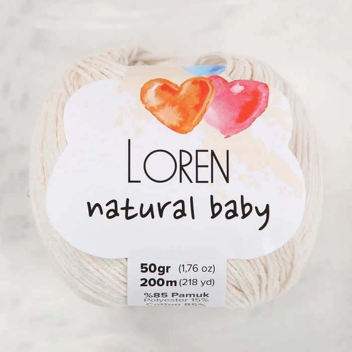 Loren Natural Baby Krem El Örgü İpi - R083 - 33945