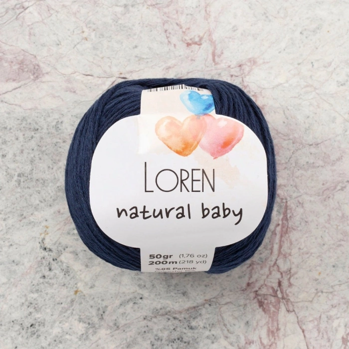 Loren Natural Baby Navy Blue Hand Knitting Yarn - R005 - 33940