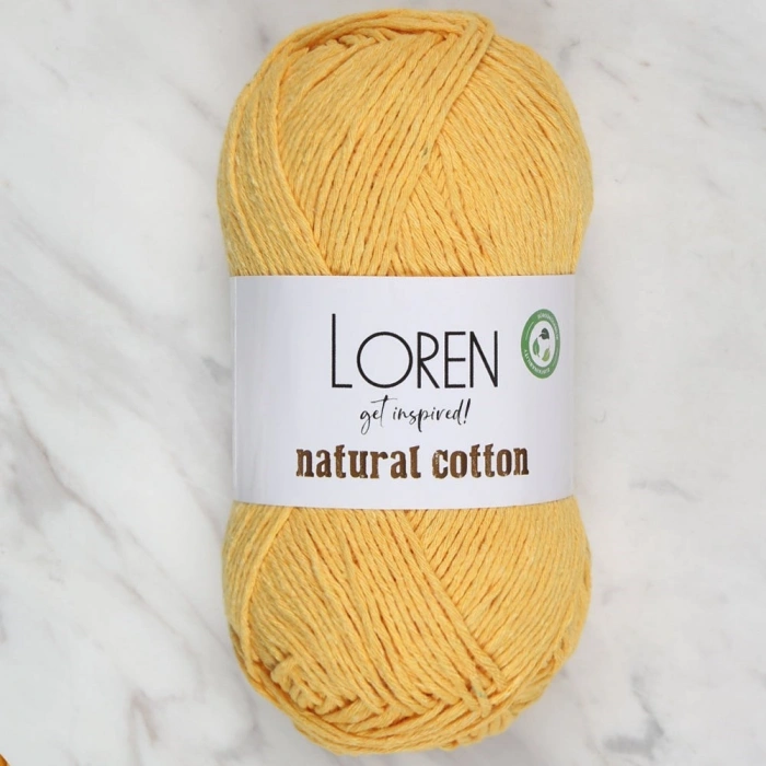 Loren Natural Cotton Hardal Sarı El Örgü İpi - R002 - 33919