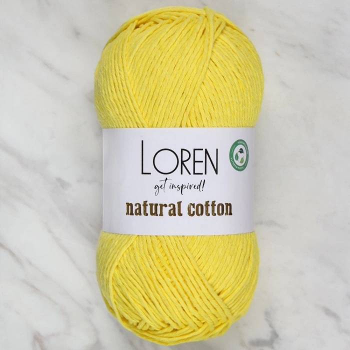 Loren Natural Cotton Pastel Sarı El Örgü İpi - R086 - 33915