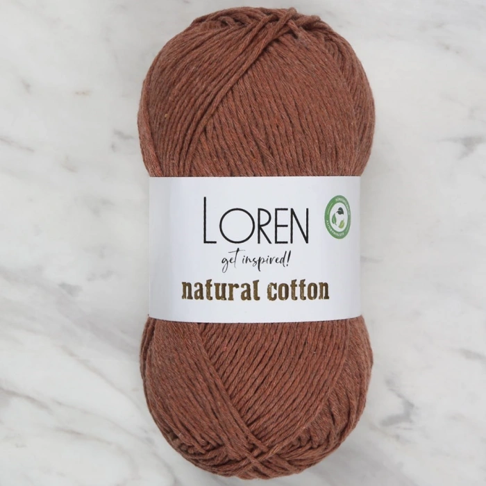 Loren Natural Cotton Cinnamon Hand Knitting Yarn - R072