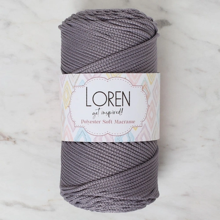 Loren Polyester Soft Macrame Gray Hand Knitting Yarn - LM050 - 34448