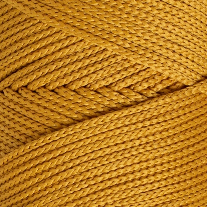 Loren Polyester Soft Macrame Mustard Hand Knitting Yarn - LM061 - 34449