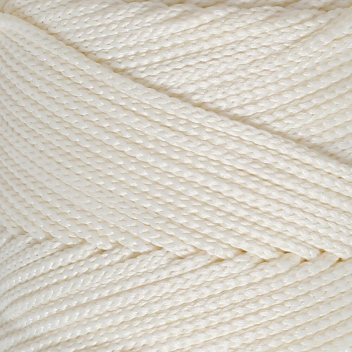 Loren Polyester Soft Macrame Cream Hand Knitting Yarn - LM003 - 34427