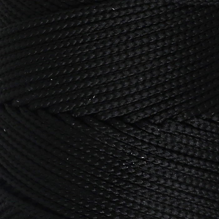 Loren Polyester Soft Macrame Black Hand Knitting Yarn - LM040 - 34445