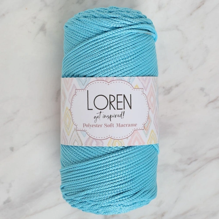 Loren Polyester Soft Macrame Turquoise Hand Knitting Yarn - LM045 - 34447