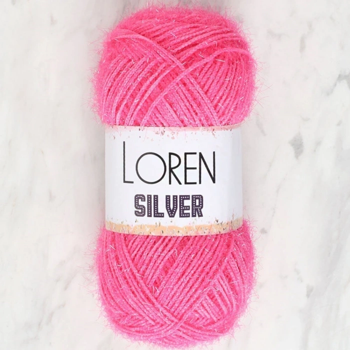Loren Silver Dark Pink Hand Knitting Yarn - RS0016 - 34076