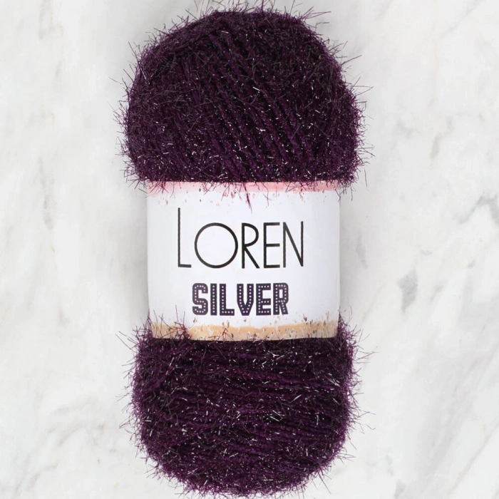 Loren Silver Eggplant Purple Hand Knitting Yarn - RS0109 - 34082