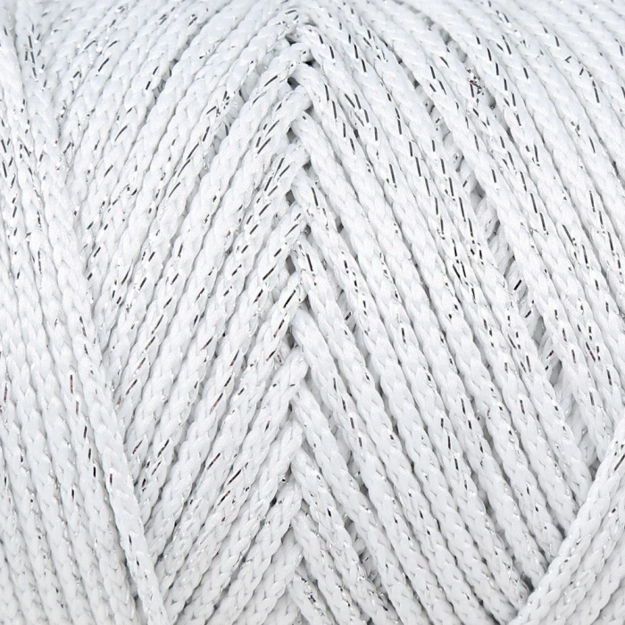 Loren Soft Star Macrame Cord Silver Sparkle White RM10