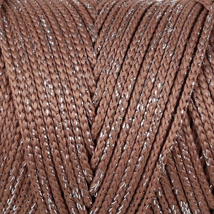 Loren Soft Star Macrame Cord Silver Sparkle Brown