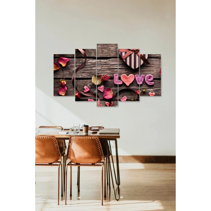 Love 5 Parçalı Mdf Tablo 60 x 100