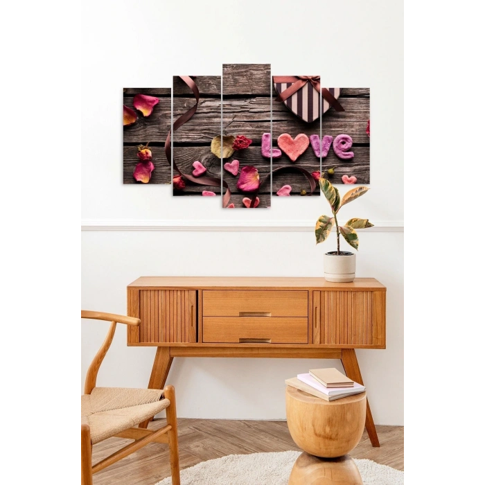 Love 5 Parçalı Mdf Tablo 60 x 100