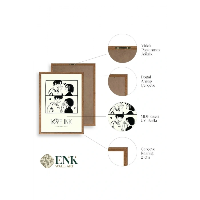 Love Ahşap Çerçeveli Tablo 50 x 70