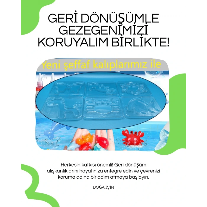 Magic Water Elf Aqua Gel Sihirli su oyuncak seti 5 renk jel şişe 6 kalıp