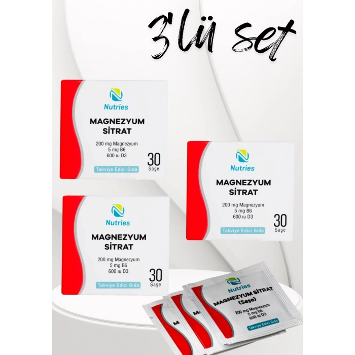 Magnezyum Sitrat Saşe – 3’lü Ekonomik Set