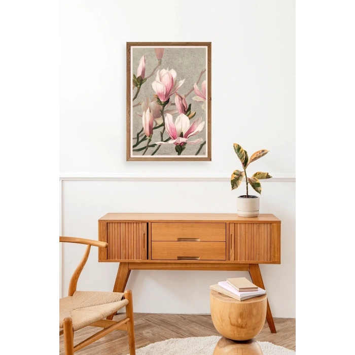 Magnolia Flowers Ahşap Çerçeveli Tablo 17 x 23