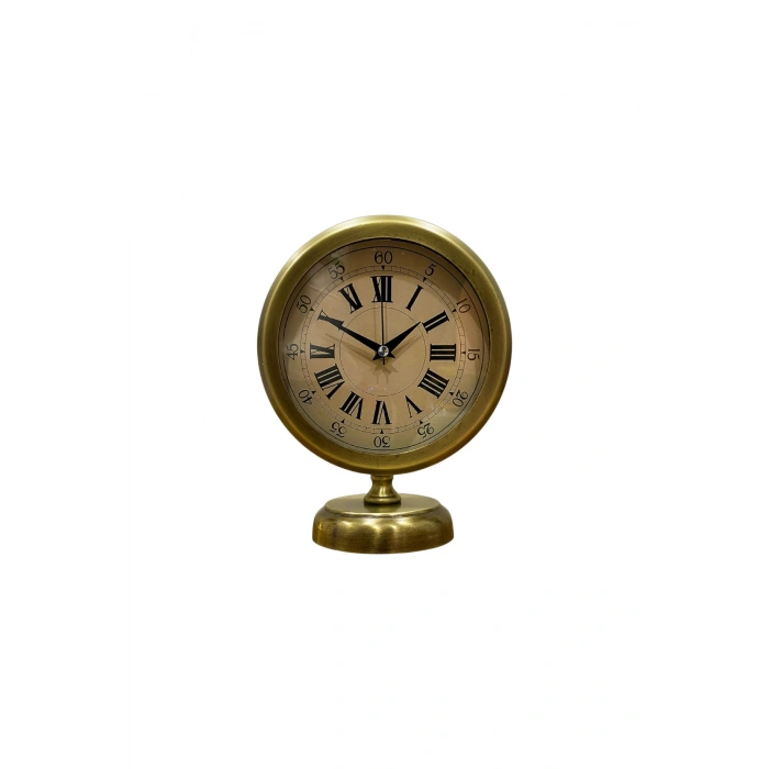 Majestic Time Antiqued 25 x 20 cm Metal Table Clock