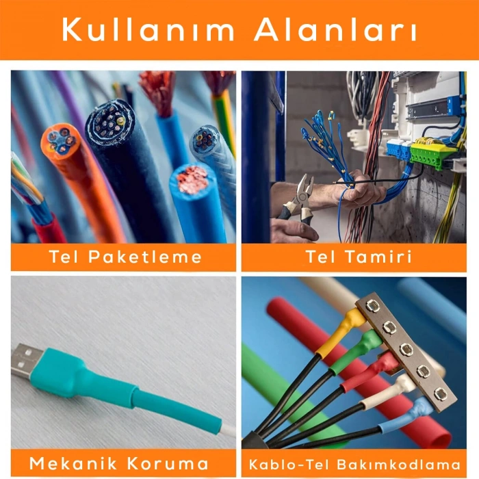 MAKARON KABLO TAMİR SETİ ISIYLA BÜZÜŞMELİ DARALAN HORTUM (5365)