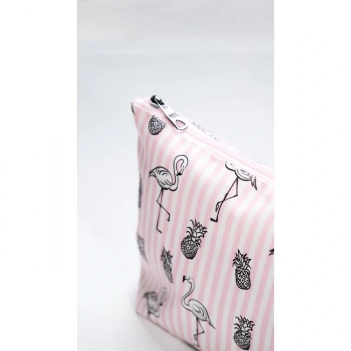 Makyaj Çantası Ve Çok Amaçlı El Çantası Flamingo Desenli