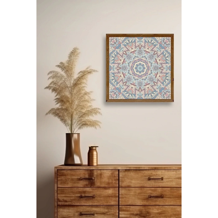 Mandala Ahşap Çerçeveli Tablo 42 x 42