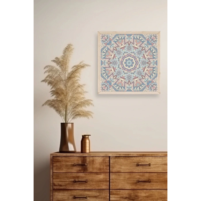 Mandala Ahşap Çerçeveli Tablo 50 x 50