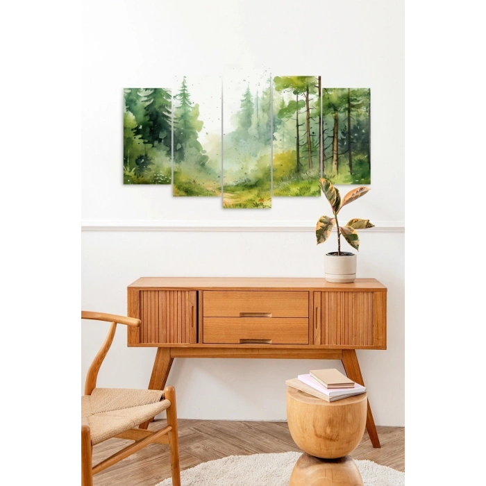 Manzara Doğa 5 Parçalı Mdf Tablo 60 x 100