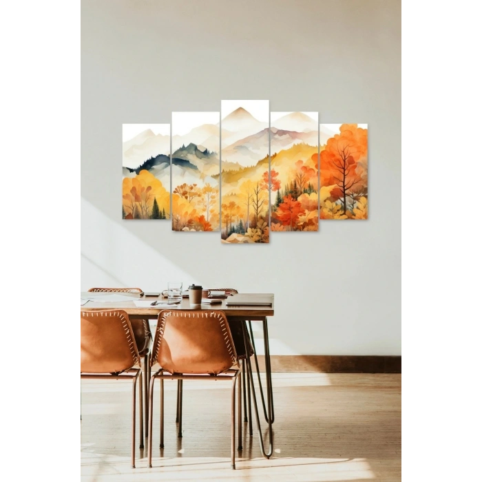 Manzara Doğa 5 Parçalı Mdf Tablo 60 x 100