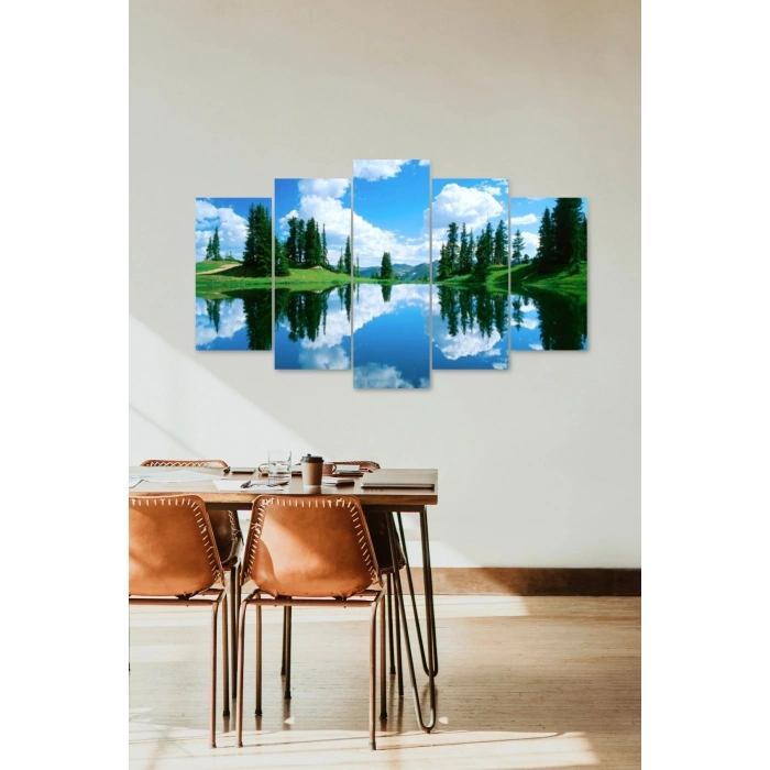 Manzara Doğa 5 Parçalı Mdf Tablo 60 x 100
