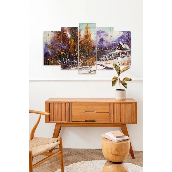 Manzara Doğa 5 Parçalı Mdf Tablo 60 x 100