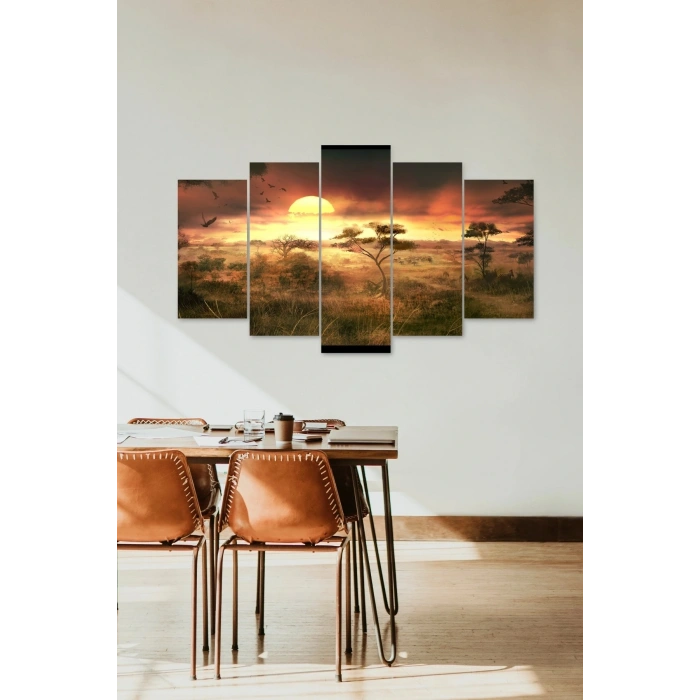 Manzara Doğa 5 Parçalı Mdf Tablo 60 x 100
