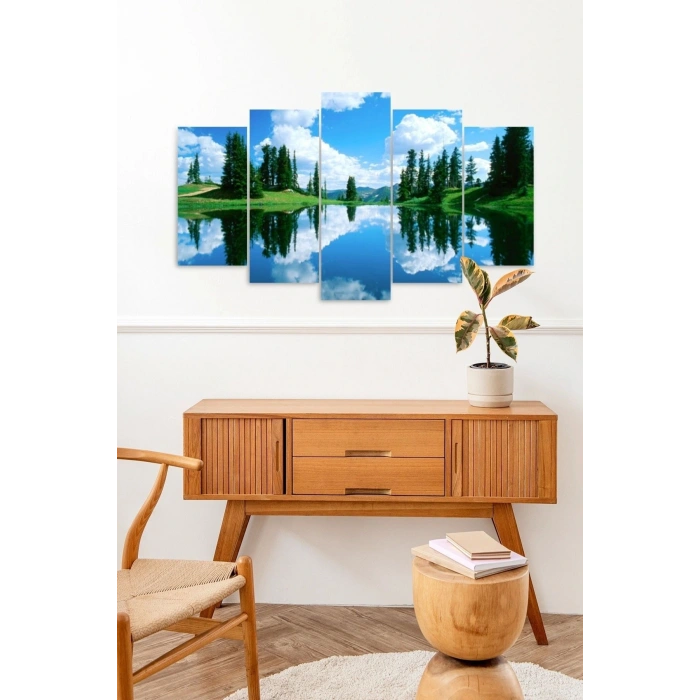 Manzara Doğa 5 Parçalı Mdf Tablo 60 x 100