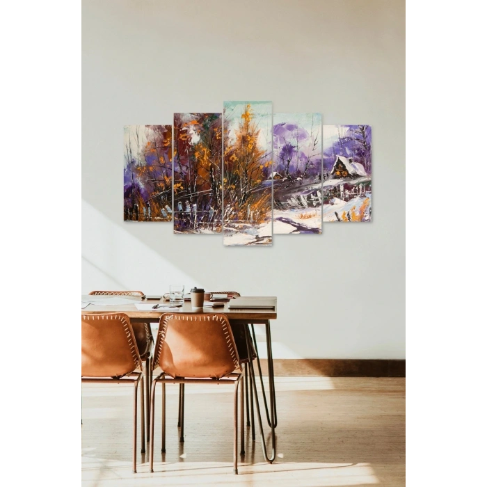 Manzara Doğa 5 Parçalı Mdf Tablo 60 x 100