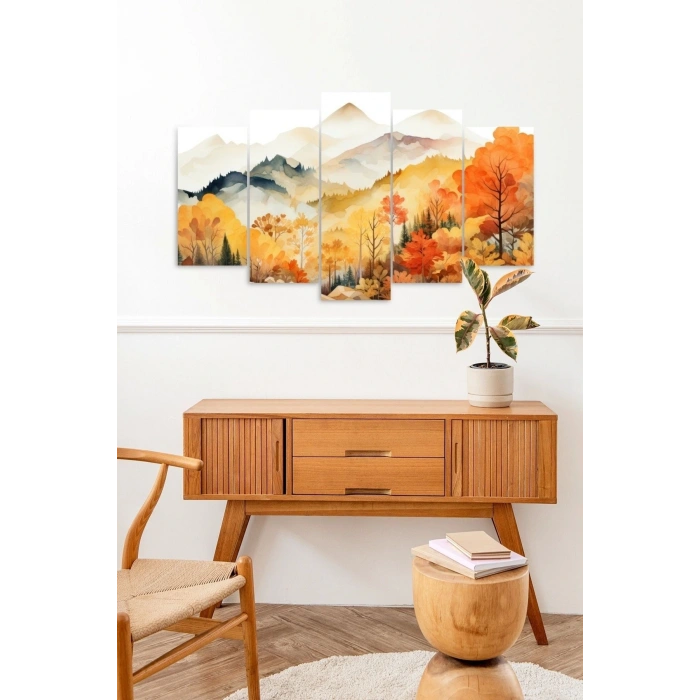 Manzara Doğa 5 Parçalı Mdf Tablo 60 x 100