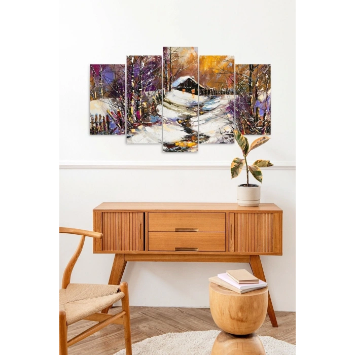 Manzara Doğa 5 Parçalı Mdf Tablo 60 x 100