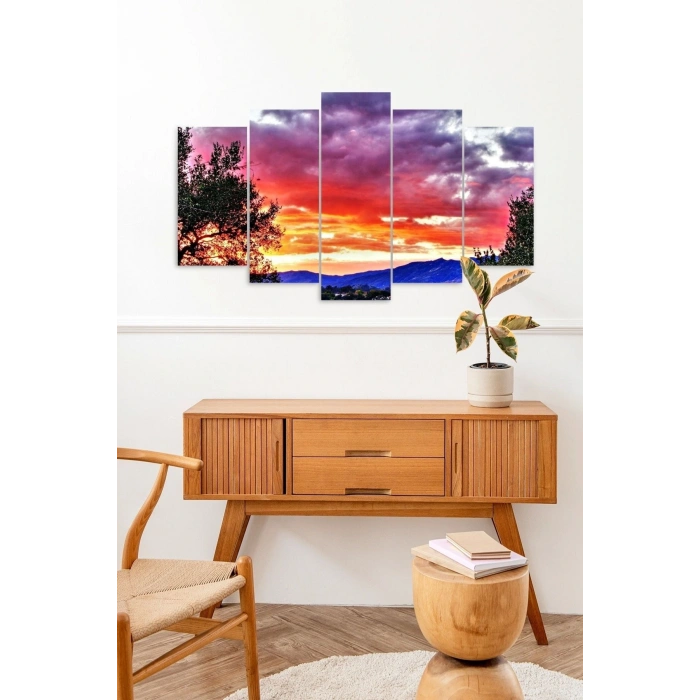 Manzara Doğa 5 Parçalı Mdf Tablo 60 x 100