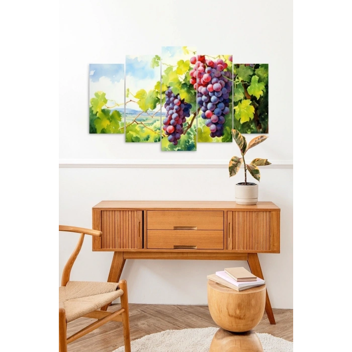 Manzara Doğa 5 Parçalı Mdf Tablo 60 x 100