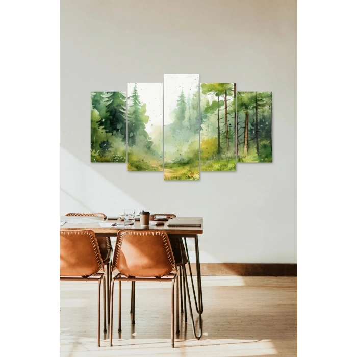 Manzara Doğa 5 Parçalı Mdf Tablo 60 x 100
