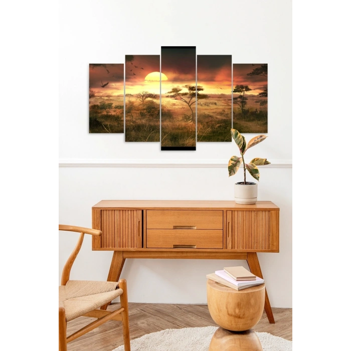 Manzara Doğa 5 Parçalı Mdf Tablo 60 x 100