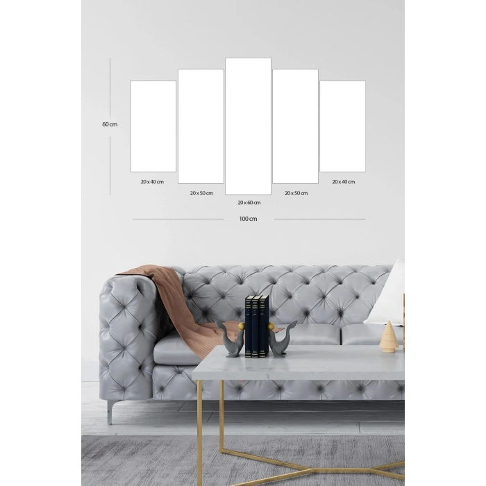 Manzara Doğa 5 Parçalı Mdf Tablo 60 x 100