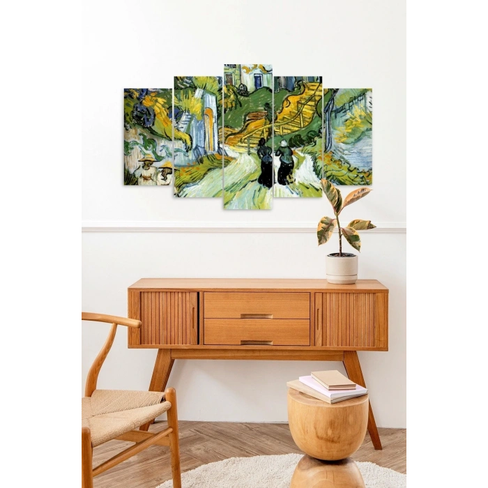 Manzara Doğa Retro 5 Parçalı Mdf Tablo 60 x 100