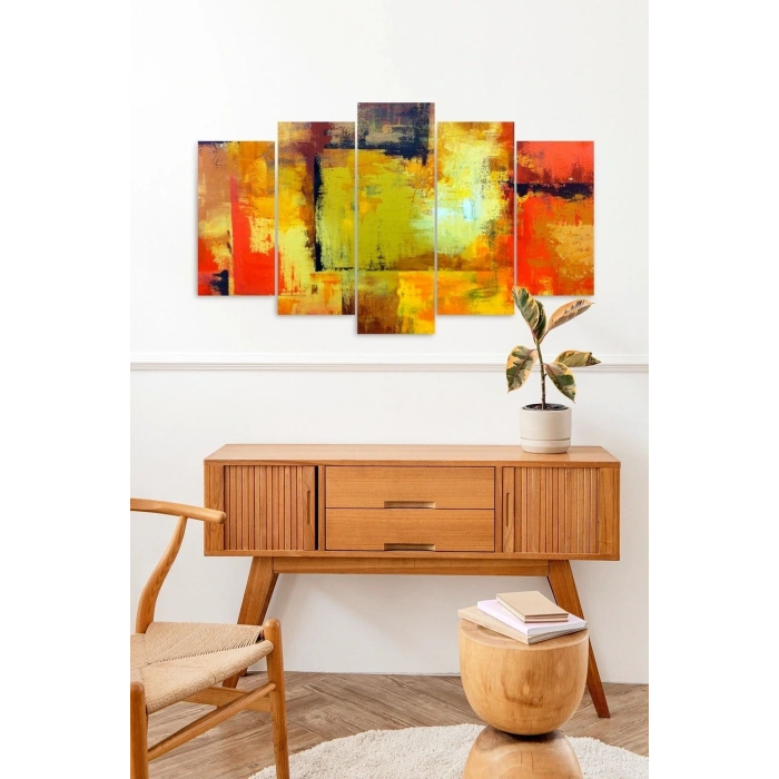 Manzara Doğa Retro 5 Parçalı Mdf Tablo 60 x 100