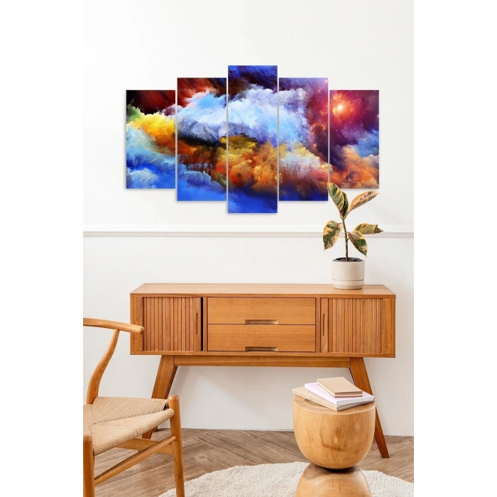 Manzara Doğa Retro 5 Parçalı Mdf Tablo 60 x 100