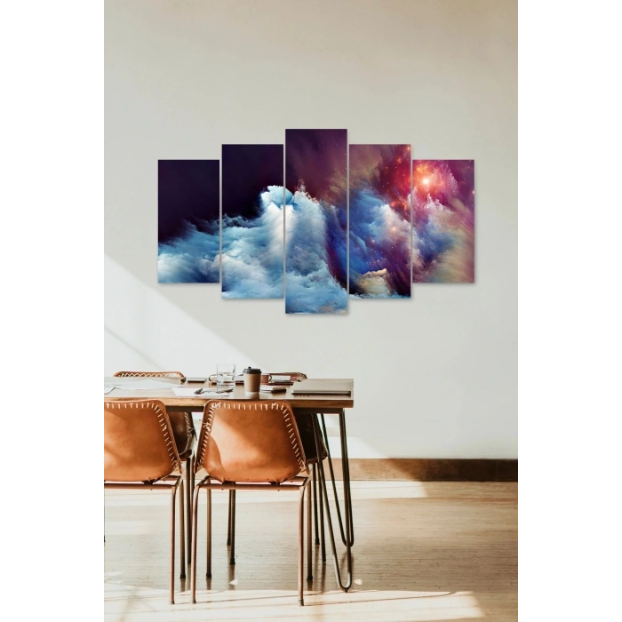 Manzara Doğa Retro 5 Parçalı Mdf Tablo 60 x 100