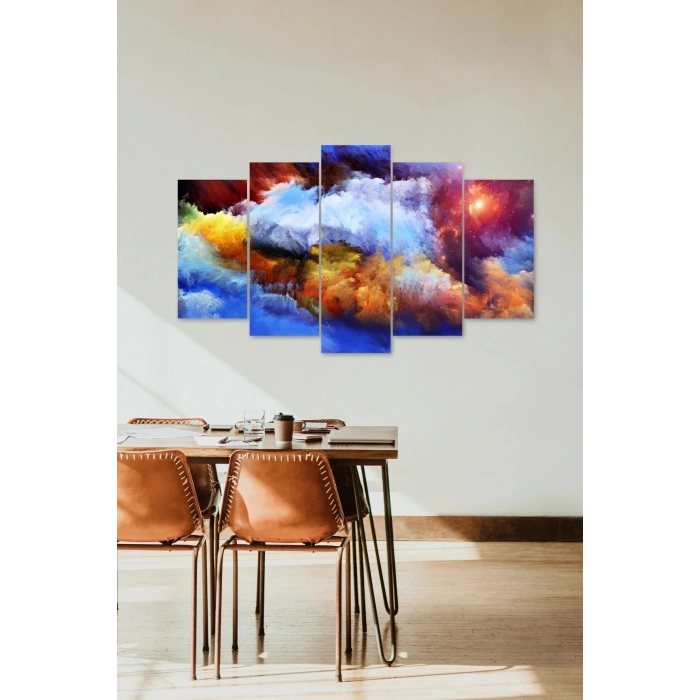 Manzara Doğa Retro 5 Parçalı Mdf Tablo 60 x 100