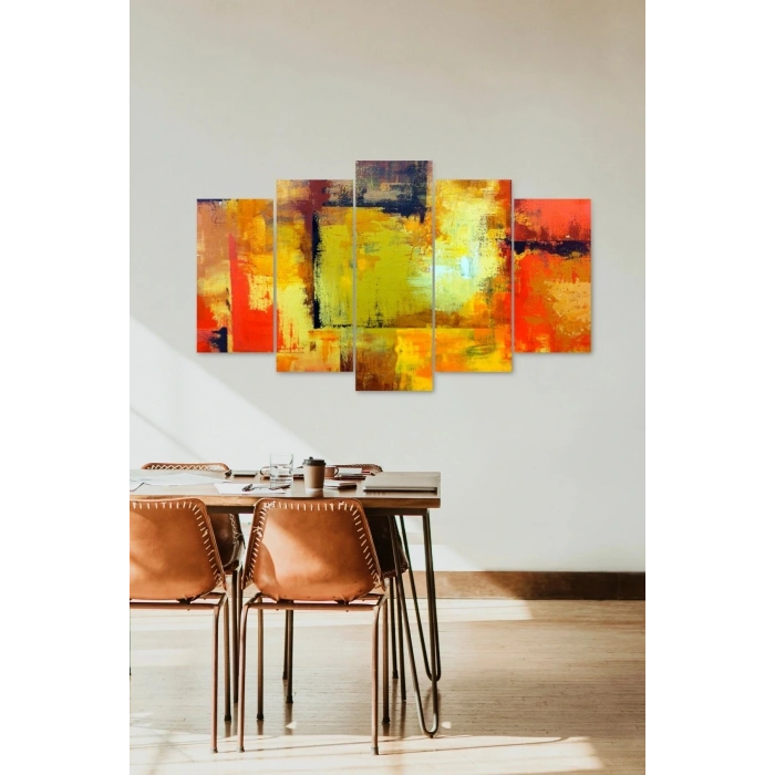 Manzara Doğa Retro 5 Parçalı Mdf Tablo 60 x 100